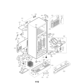Case Diagram and Parts List for LRTN22312TT  LG Refrigerator