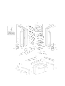 Door Parts Diagram and Parts List for LFX25991ST05  LG Refrigerator