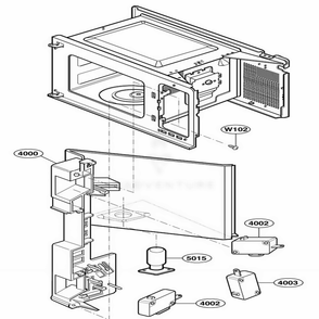 Latch Board Parts Diagram and Parts List for 66312 CWHESEA LG Range