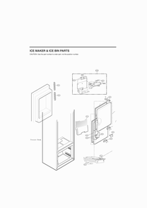 Ice Maker And Ice Bin Parts Diagram and Parts List for GC-X288NSSM ASTCNA0 LG Refrigerator