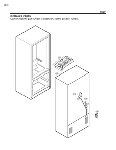 Ice Maker Parts Diagram and Parts List for GM-F223RQXM ASWCSE3 LG Refrigerator