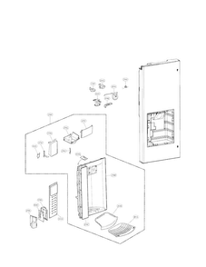 Dispenser Parats Diagram and Parts List for LFX28979ST 01 LG Refrigerator