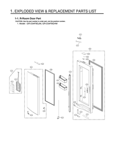 Diagram 1 Diagram and Parts List for GR-D34FBGJM ALBCNA0 LG Refrigerator
