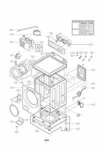 Control Panel Parts Diagram and Parts List for 79641162410  Kenmore Washer
