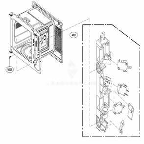 Latch Board Parts Diagram and Parts List for LMC1375SB CBKELNA LG Wall Oven