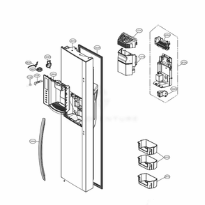 Freezer Door Diagram and Parts List for LSXC22396S ASTCNA1 LG Refrigerator