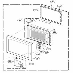 Door Parts Diagram and Parts List for RCS511A ASTQAMA LG Range