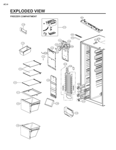 Freezer Compartment Diagram and Parts List for GM-M277SLRL APZCNA0 LG Refrigerator