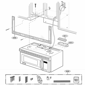 Installation Parts Diagram and Parts List for 80822 AWHESEA LG Wall Oven