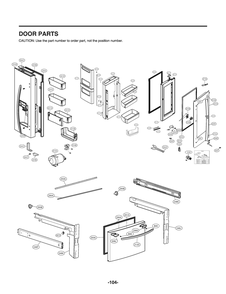 Door Parts Diagram and Parts List for GR-X288NMSM AMTCNA0 LG Refrigerator