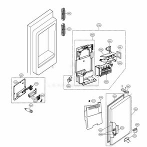 Ice Maker Part Diagram and Parts List for LNXS30866D ASBCNA1 LG Refrigerator