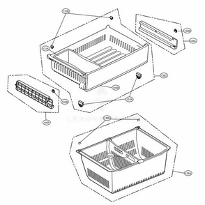 Freezer Parts Diagram and Parts List for LFX28979SB AWBCNA1 LG Refrigerator