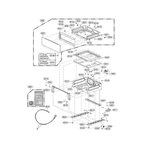 Drawer Diagram and Parts List for LRG3093SB 00 LG Range