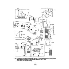 Room Air Conditioner Diagram and Parts List for LP0814WNR 00 LG Air Conditioner
