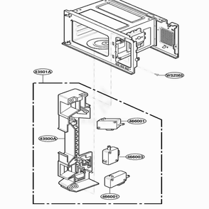 Latch Board Parts Diagram and Parts List for DMW10B SGEDOM LG Range