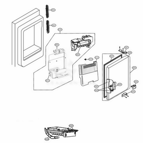 Ice Maker And Ice Bin Parts Diagram and Parts List for LFXS28596D ASBCNA2 LG Refrigerator