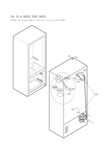Valve And Water Tube Parts Diagram and Parts List for LFX28968SB 02 LG Refrigerator