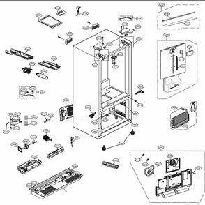 Case Parts Diagram and Parts List for LMRS28626S ASTCNA0 LG Refrigerator
