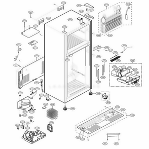 Case Parts Diagram and Parts List for LTCS20220S ASTCNA5 LG Refrigerator