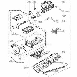Panel Drawer Assembly And Guide Assembly Diagram and Parts List for 91548 APBESEU LG Dryer