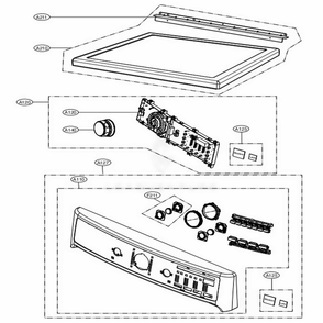 Control Panel And Plate Assembly Diagram and Parts List for 81983 ASTESEU LG Dryer