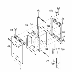 Upper Door Parts Diagram and Parts List for LWD3081ST ASTLLCA LG Range