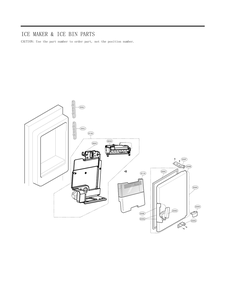 Ice Maker And Ice Bin Parts Diagram and Parts List for GC-L288NKXM ASBCNA4 LG Refrigerator