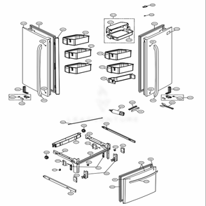 Door Parts Diagram and Parts List for 74015 ANSCSE2 LG Refrigerator