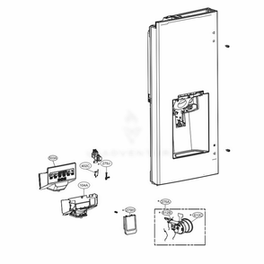 Dispenser Parts Diagram and Parts List for LFXS28968D ASBCNA2 LG Refrigerator