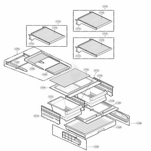Refrigerator Parts Diagram and Parts List for 78549 AWB3SER LG Refrigerator