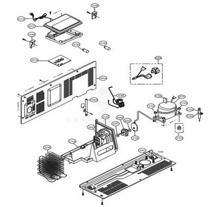 Machine Compartment Diagram and Parts List for LSXS26386S ASTCNA2 LG Refrigerator
