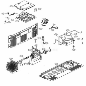 Mechanical Compartment Diagram and Parts List for LSXS22423S ASTCNA0 LG Refrigerator