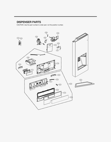 Dispenser Parts Diagram and Parts List for GR-J266LSJM ASTCNA1 LG Refrigerator