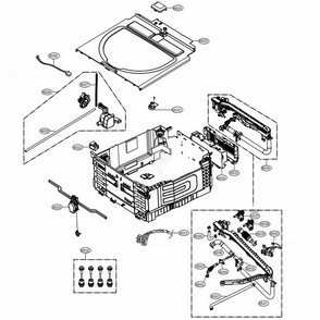 Outer Case Assembly 2 Diagram and Parts List for 1972 ABWESEU LG Washer Dryer Combo