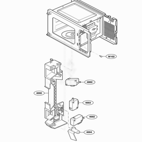 Latch Board Parts 1 Diagram and Parts List for 62252 CW1ESEA LG Wall Oven