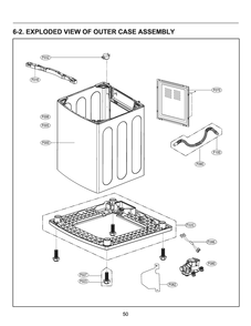 Outer Case Assembly Diagram and Parts List for T1471HGPV ABWEVUS LG Washer