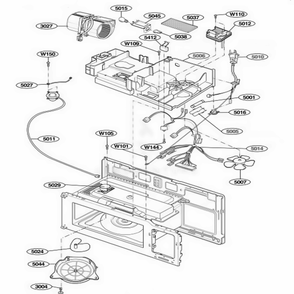 Interior Parts 2 Diagram and Parts List for MMV5165AAB CB1EMTG LG Wall Oven