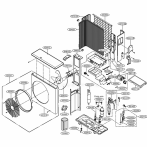 Outdoor Unit Diagram and Parts List for LSU240HLV AWHBEUS LG Air Conditioner