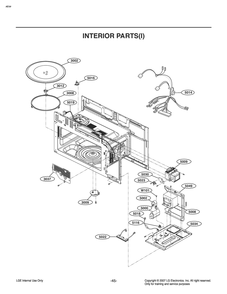 Interior Parts() Diagram and Parts List for MV2294BSHL CBDESEA LG Microwave