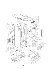 Case Parts Diagram and Parts List for LFX31925ST 02 LG Refrigerator