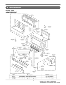 Indoor Unit Diagram and Parts List for ASNW093WSA7 ANWBEUS LG Air Conditioner