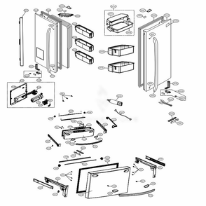 Door Parts Diagram and Parts List for LMXS30786S ASTCNA0 LG Refrigerator