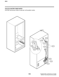 Valve And Water Tube Parts Diagram and Parts List for GR-L268NKSM ASBCNAA LG Refrigerator