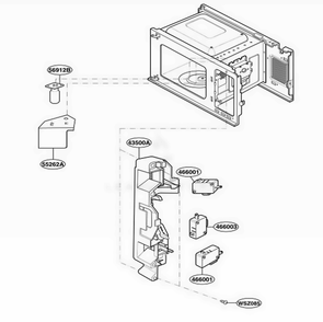 Latch Board Parts Diagram and Parts List for MAB745W01 CW3EBBY LG Microwave