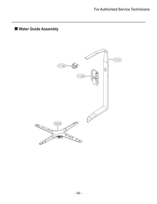 Water Guide Assembly Diagram and Parts List for DUA414TD ABDEEUS LG Dishwasher