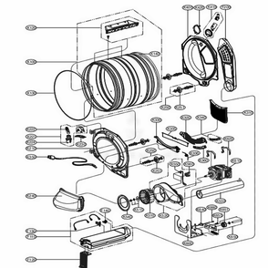 Drum And Motor Assembly: Electric Type Diagram and Parts List for 81572 ABWESEU LG Dryer