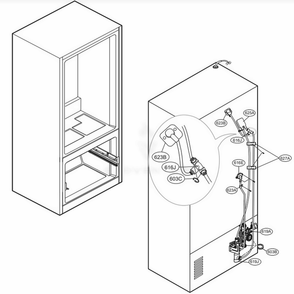 Valve And Water Tube Parts Diagram and Parts List for LFXC22526D ASBCNA2 LG Refrigerator