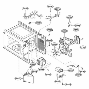 Interior Parts Diagram and Parts List for M1031E BKEAMA LG Range