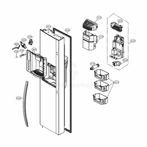 Freezer Parts Diagram and Parts List for LSXS26326S ASTCNAZ LG Refrigerator