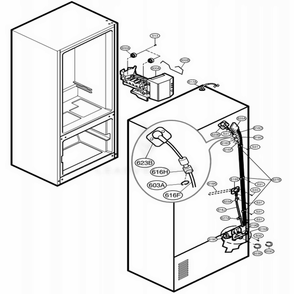 Ice Maker Parts Diagram and Parts List for 78553 AST5SEF LG Refrigerator